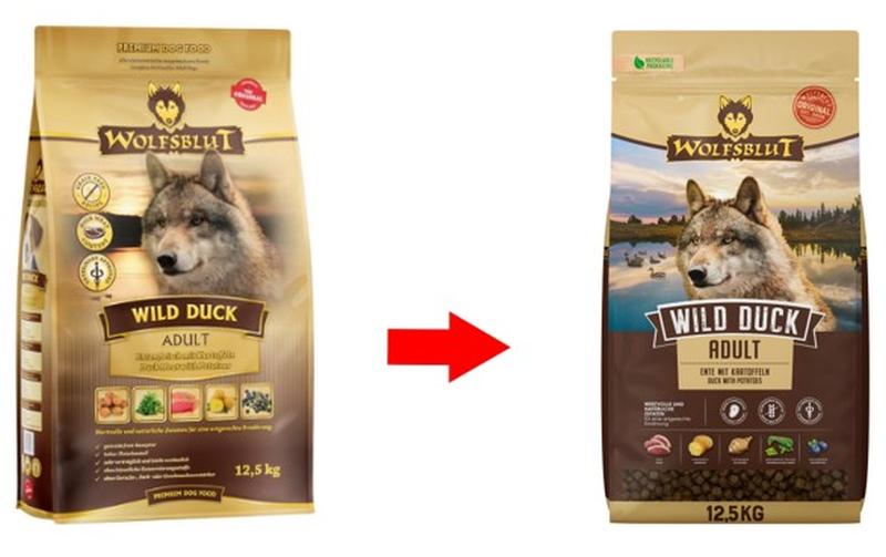 Trockenfutter Dog Wild Duck Adult, 12.5 kgMit Ente und Kartoffel