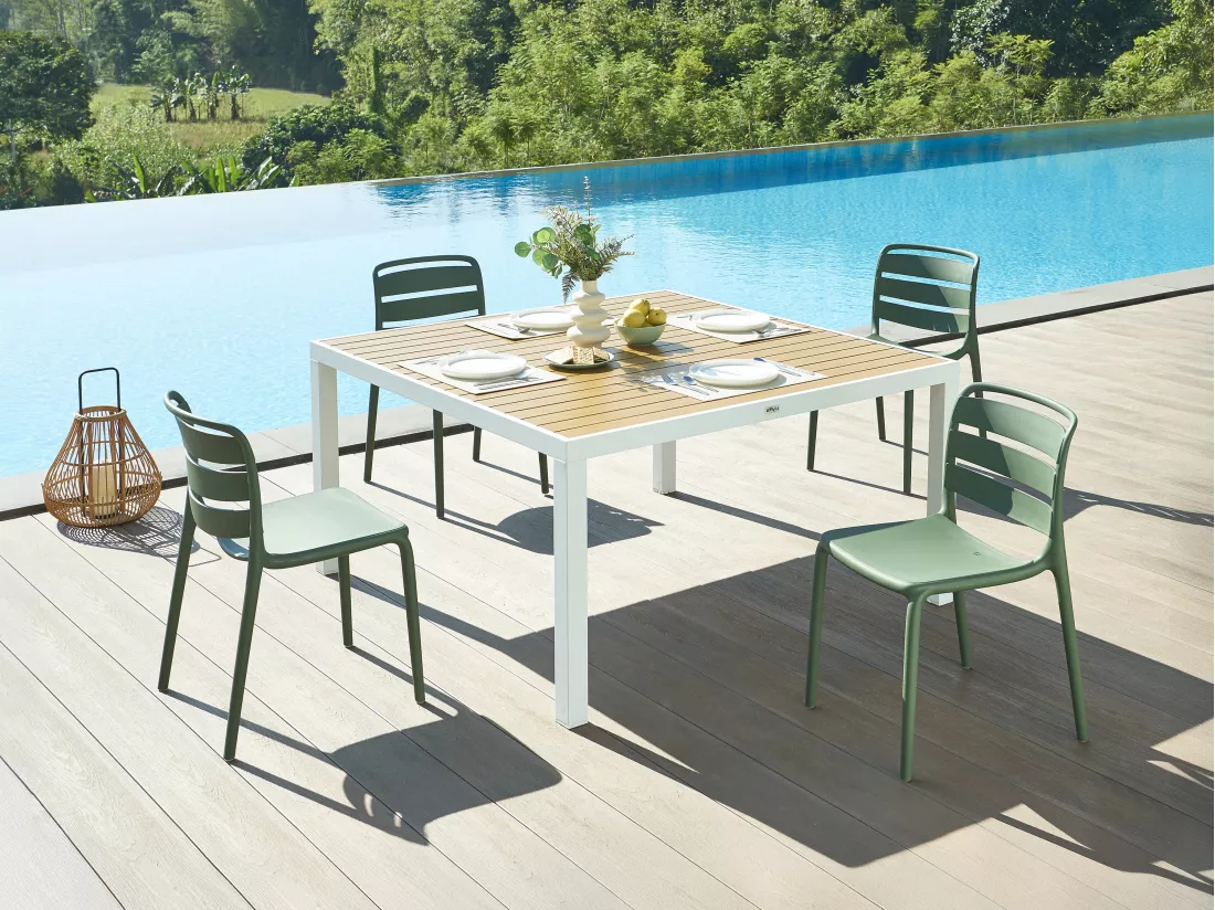 Lot de 2 chaises de jardin empilables en polypropylène - Vert sapin - MOAH de MYLIA