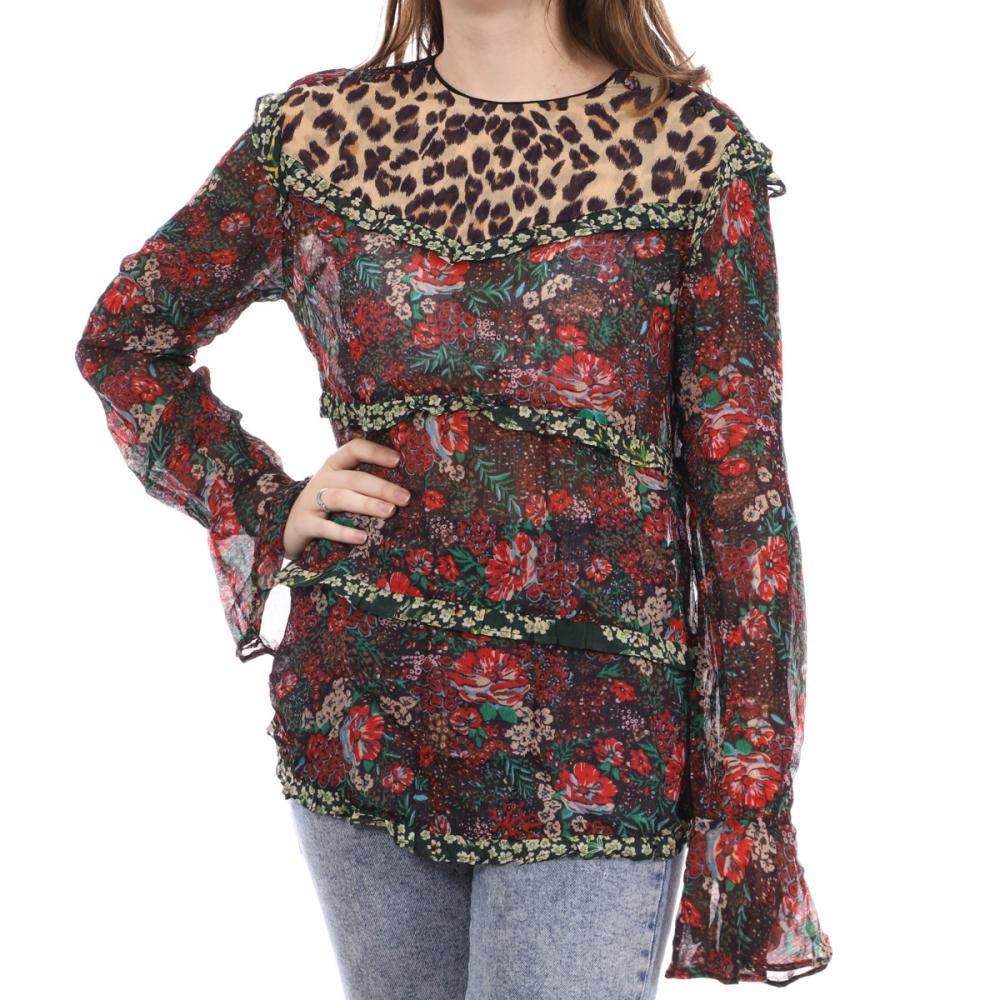 Scotch & Soda Blouse à Fleurs/Léopard Femme Scotch & Soda