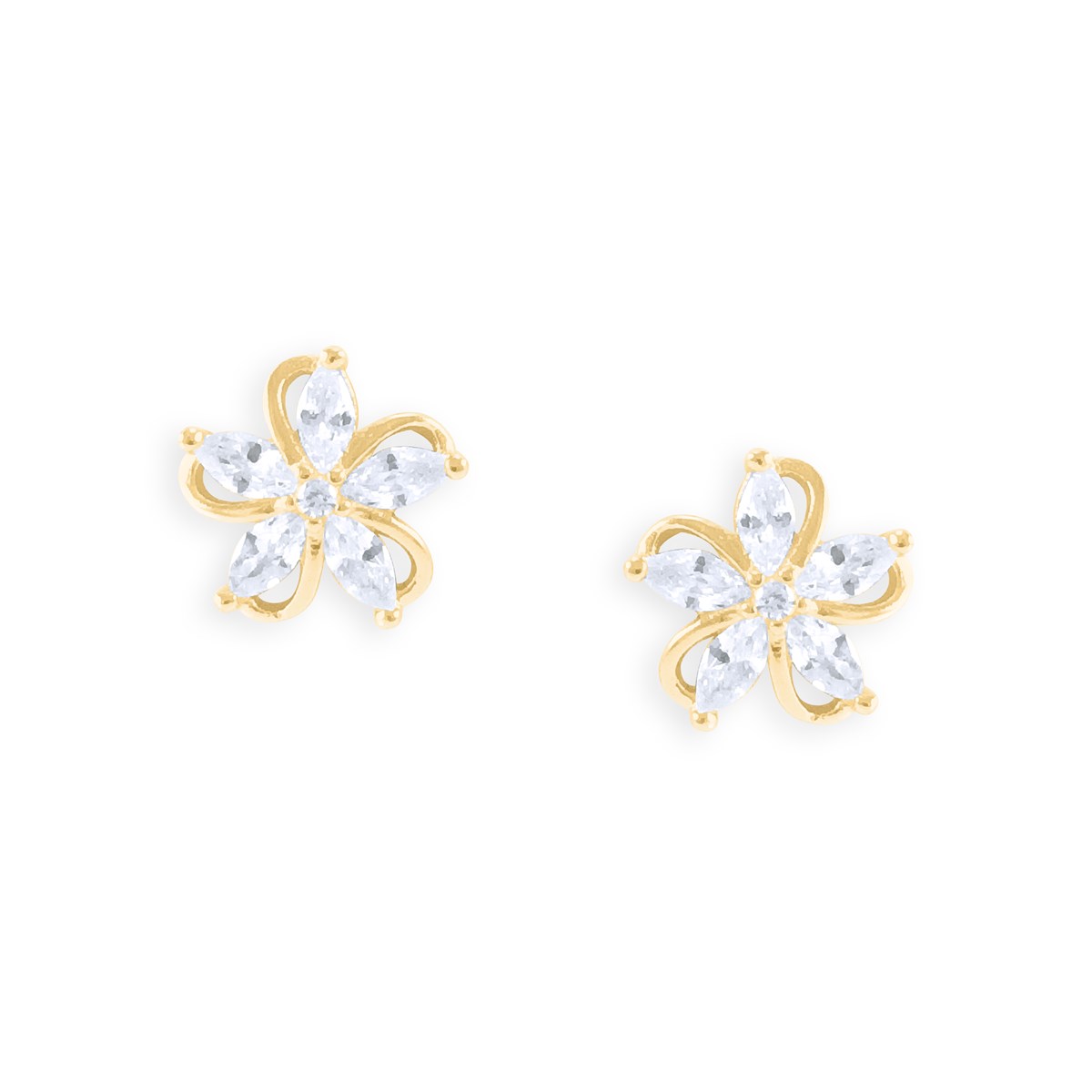 Boucles d'oreilles plaquées or avec oxydes de zirconium