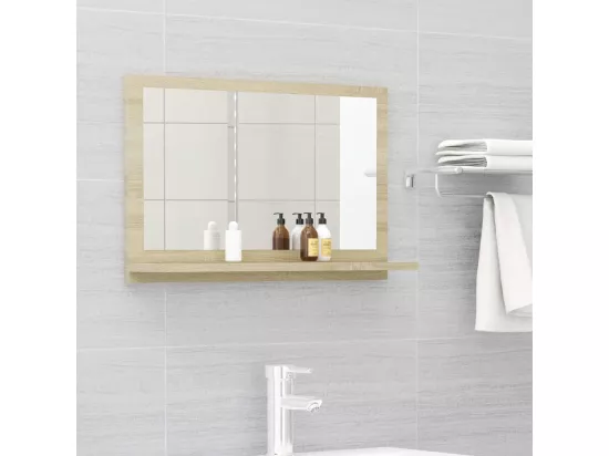 Miroir salle de bain Chêne sonoma 60x10,5x37 cm Bois ingénierie