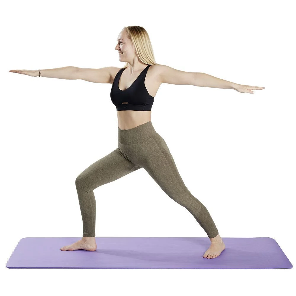 Tapis yoga épais 183x61x1cm caoutchouc violet