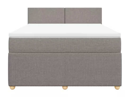 Sommier à lattes de lit avec matelas Taupe 160x200 cm Tissu