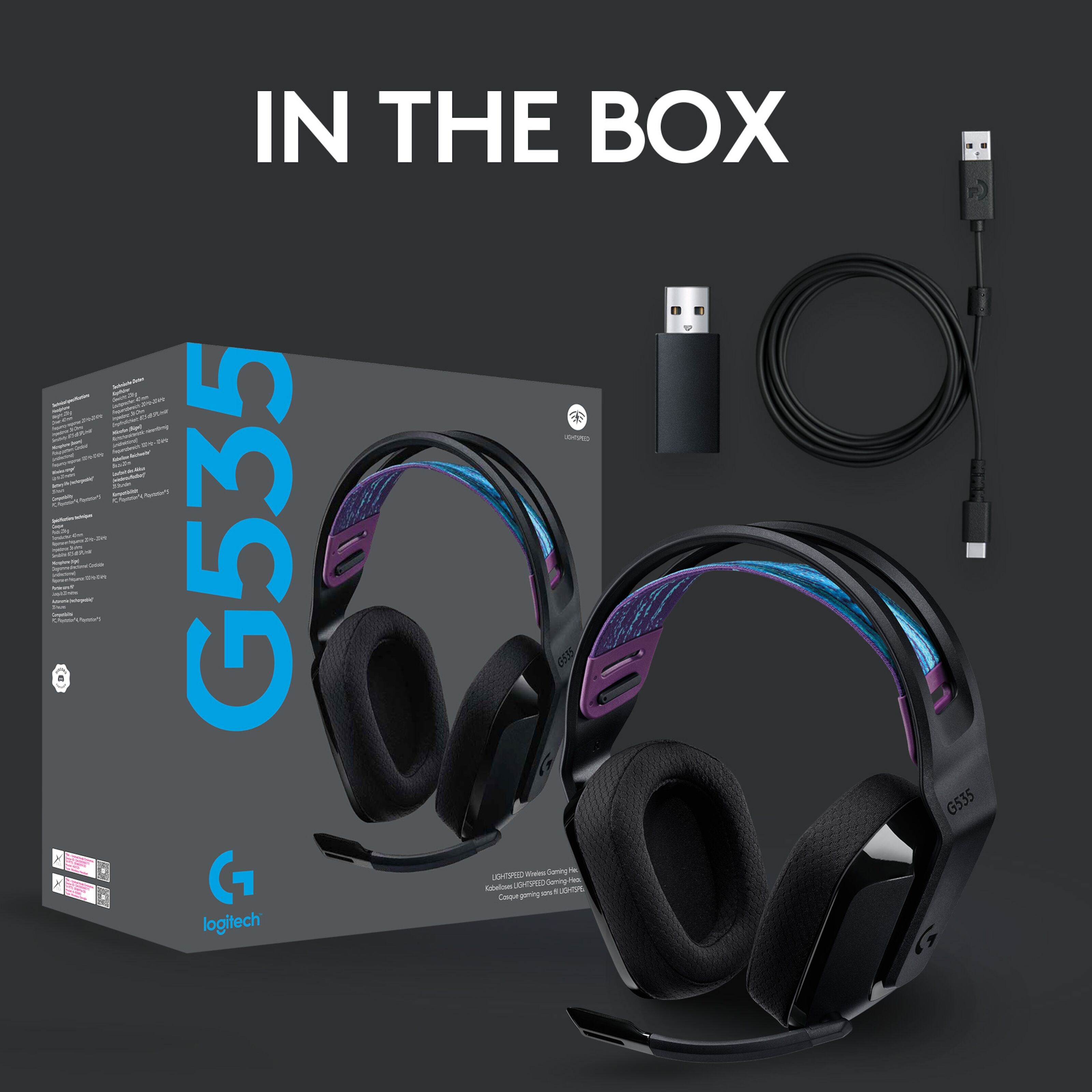 Logitech G 535 Lightspeed Trådløst gamingheadset