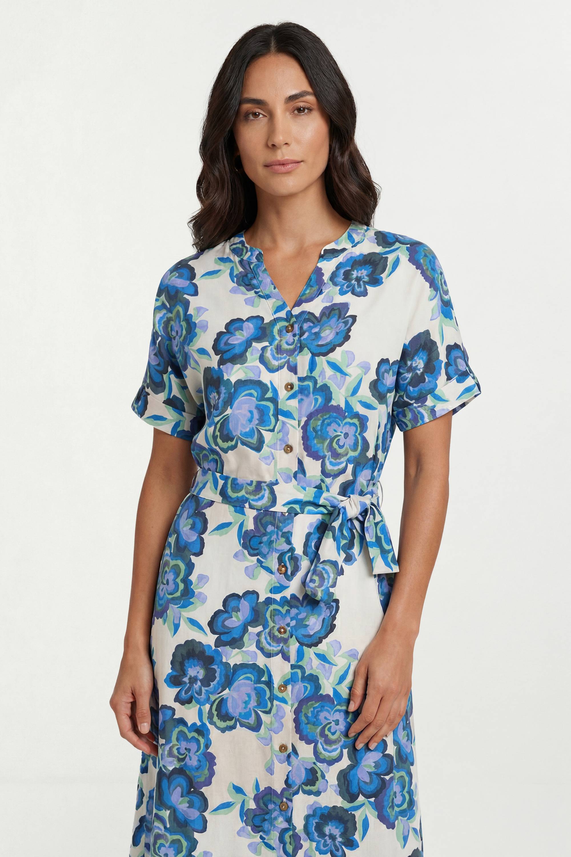 Wallis Robe Chemise Florale En Coton D'été