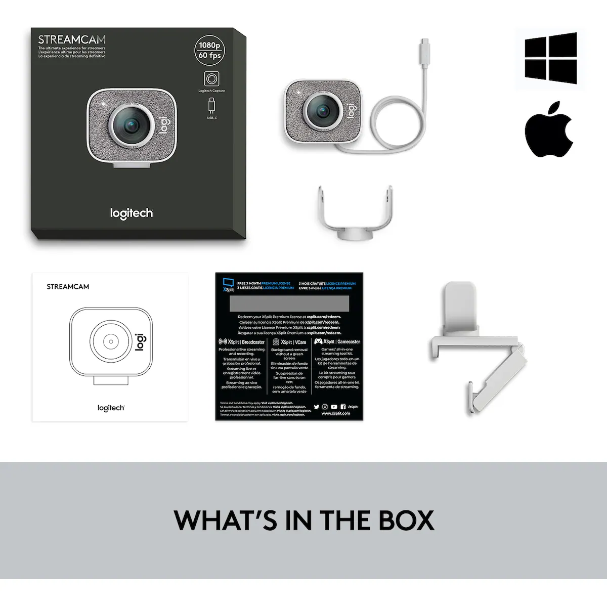 Logitech StreamCam web-kamera (hvit)