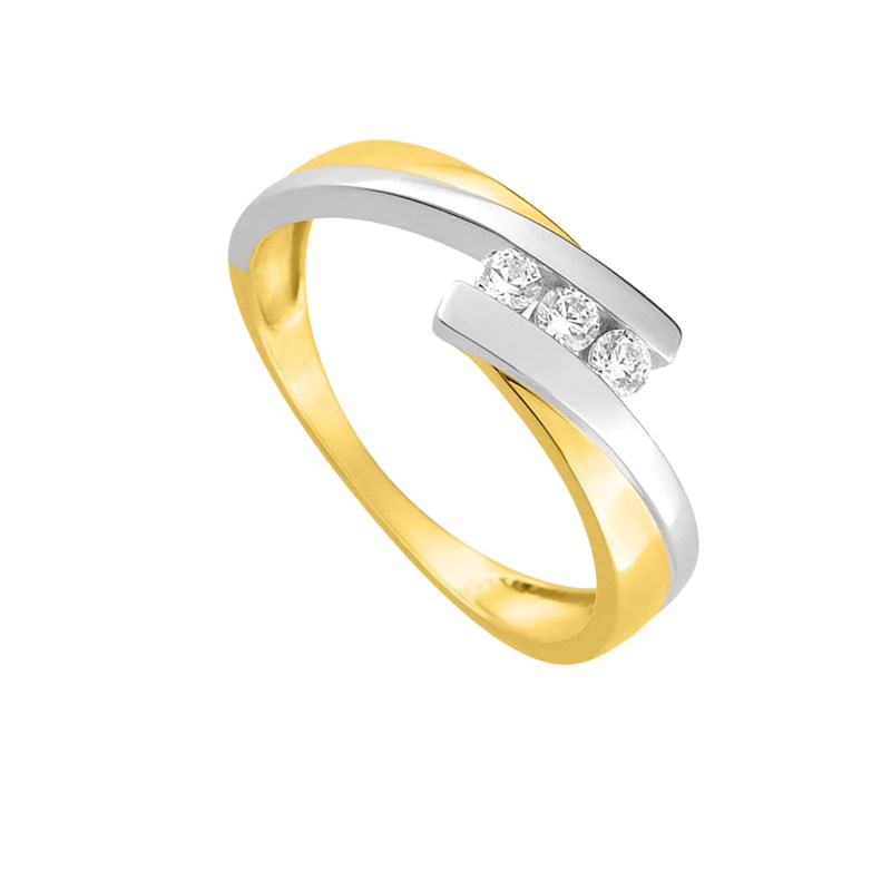 Bague femme - Oxyde de zirconium - Or 18 Carats