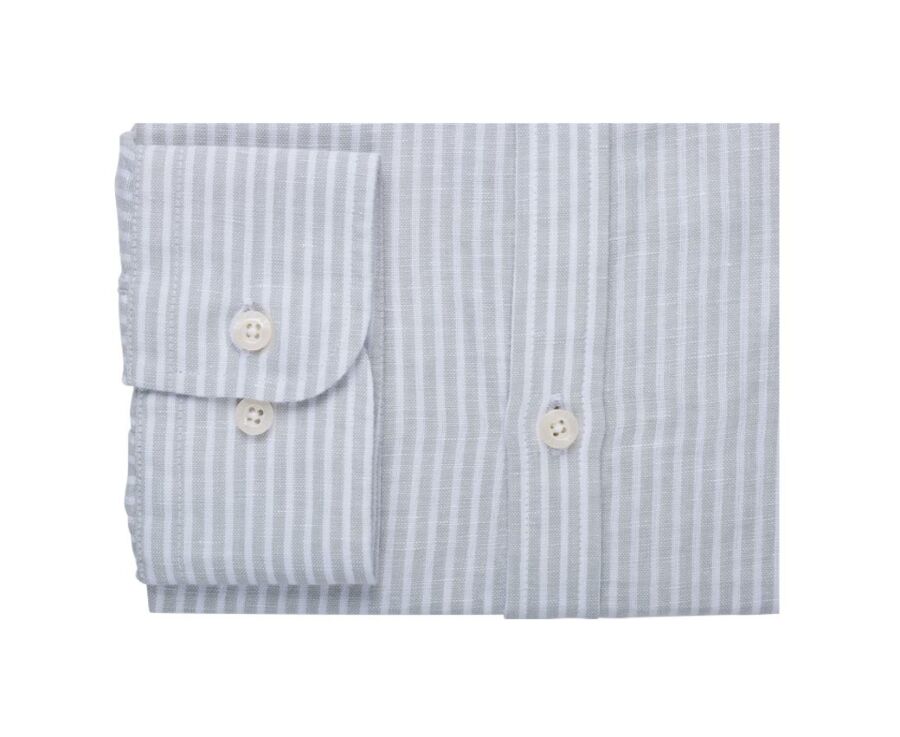 Chemise coton lin Vert Tilleul et Blanc - ELIBERT