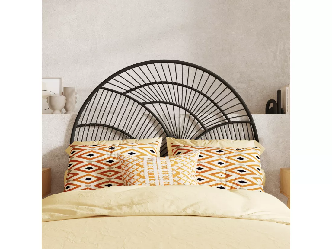 Tête de lit en rotin noir 140 cm - Séléné
