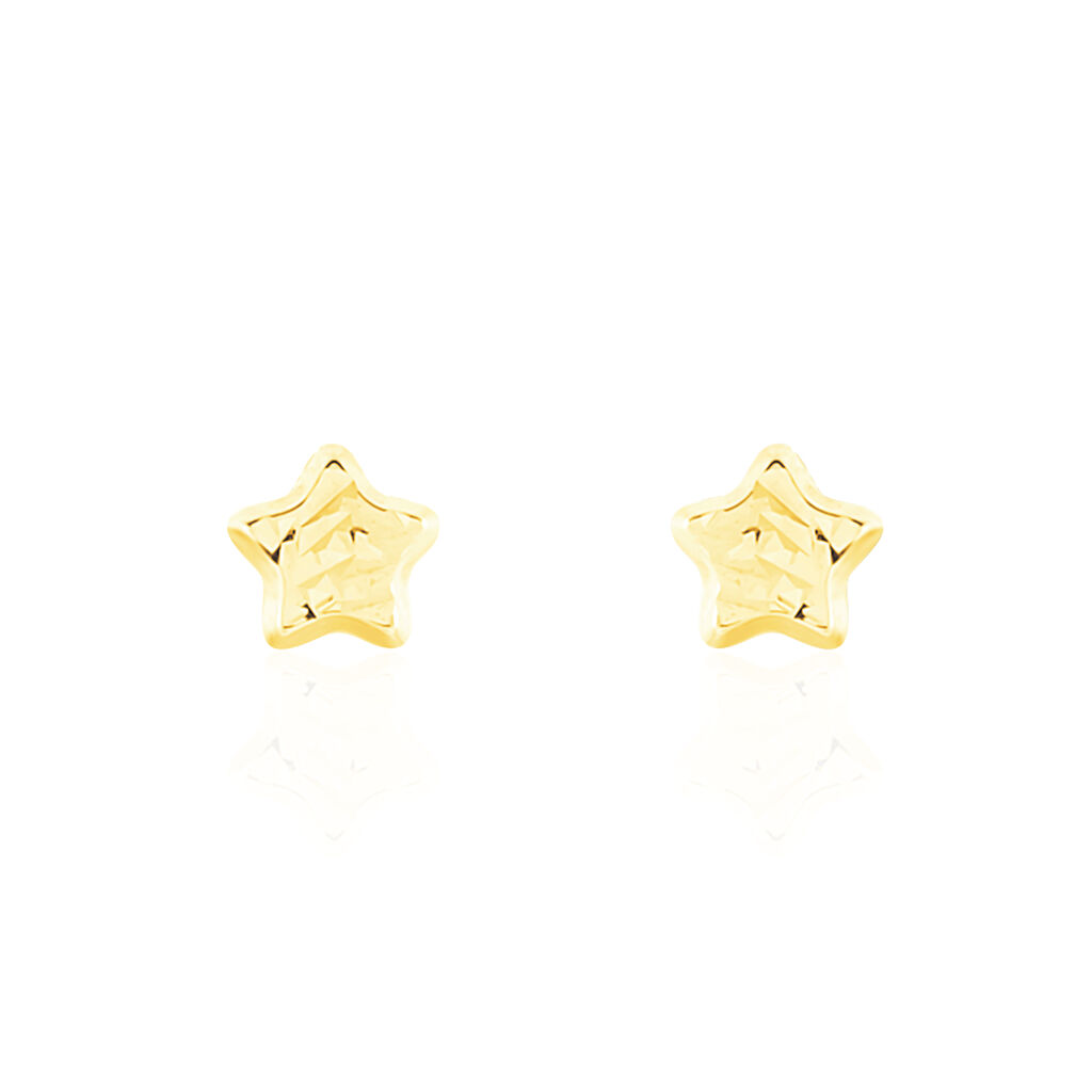 Boucles D'oreilles Puces Arisaema Etoile Or Jaune