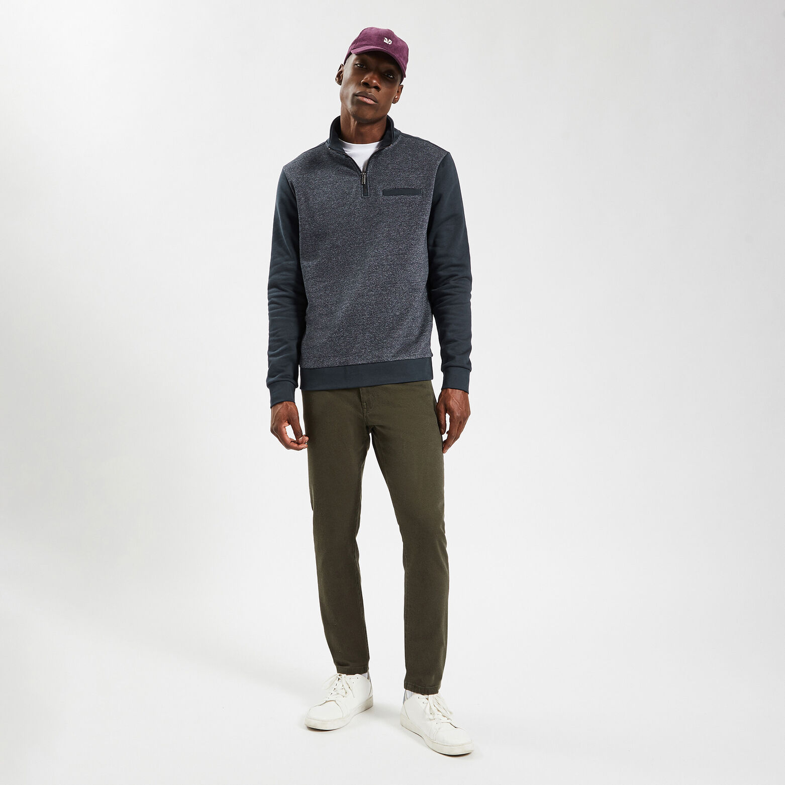 Sweat col montant Bleu foncé