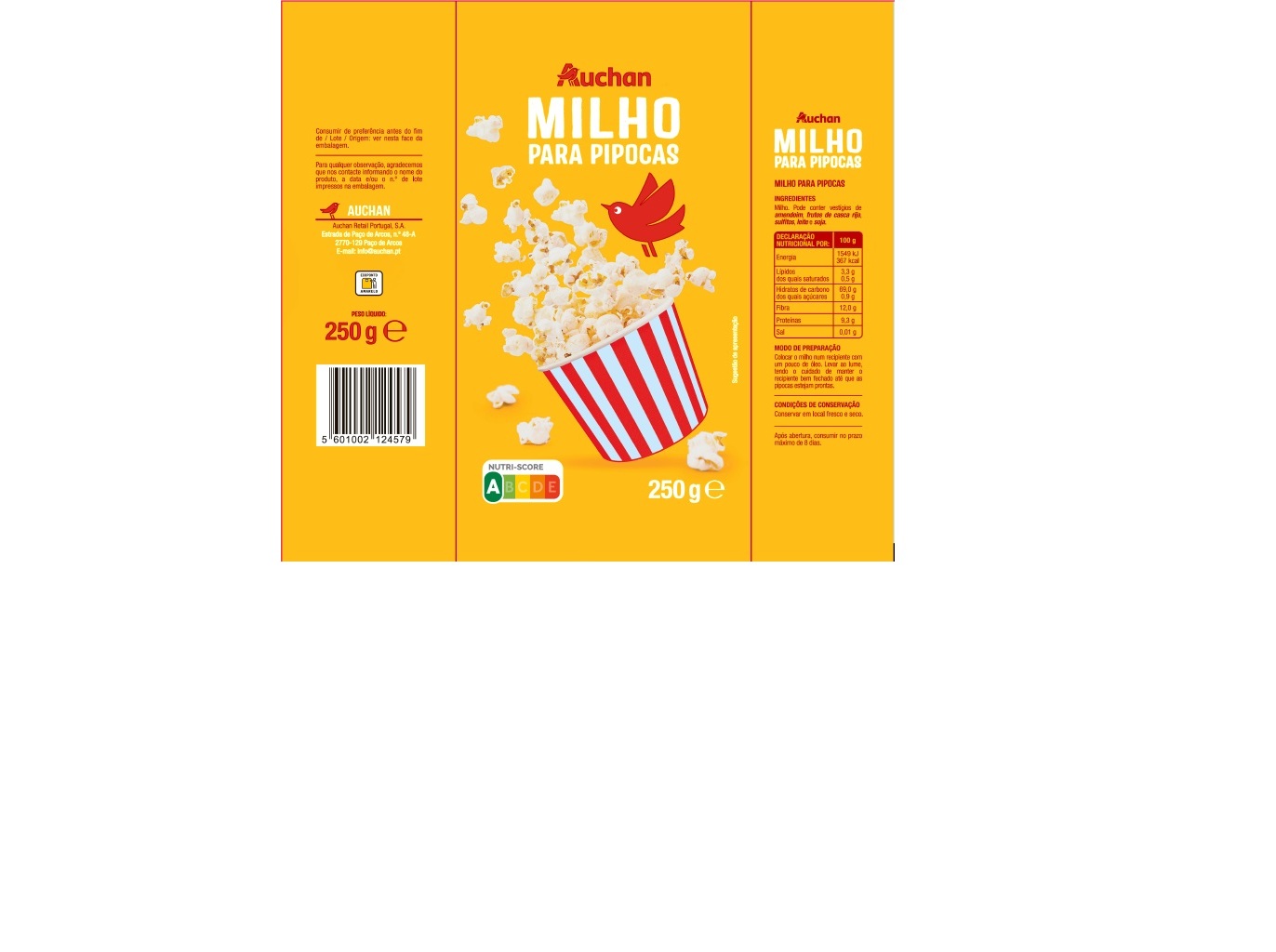 MILHO PARA PIPOCAS AUCHAN 250G
