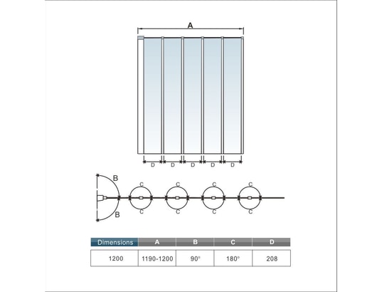 AICA SANITAIRE - Pare-baignoire Aica 1200x1400x4mm pare baignoire, écran de baignoire, porte...