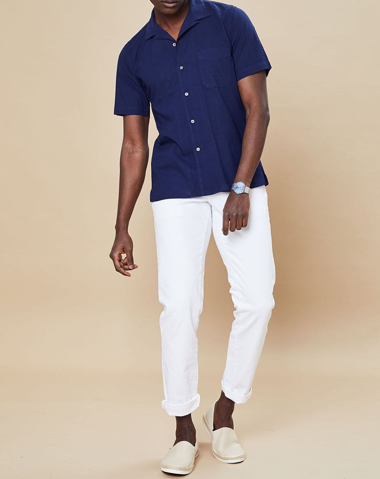 Hartford Chemise Slim Fit Slam 02 Mc Pat bleu profond