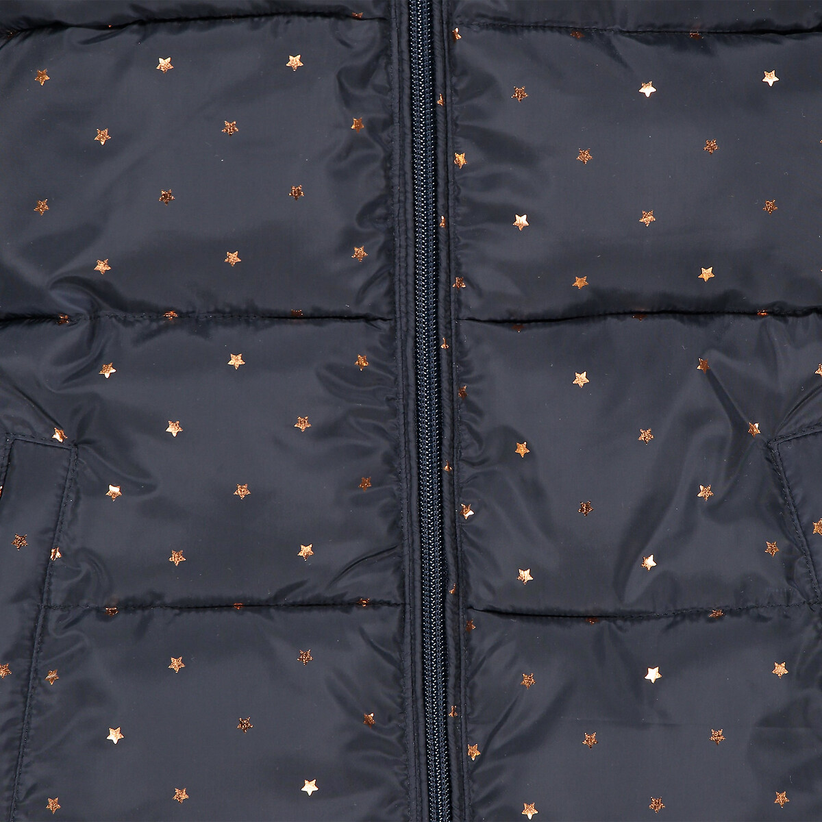LA REDOUTE COLLECTIONS<br>Jaqueta de plumas com capuz, estampa de estrelas