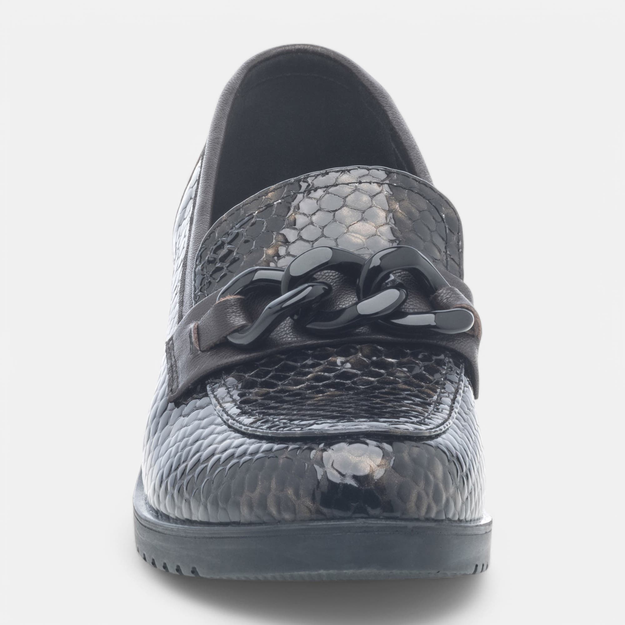 Mocassins pieds sensibles à talon Femme en cuir marron