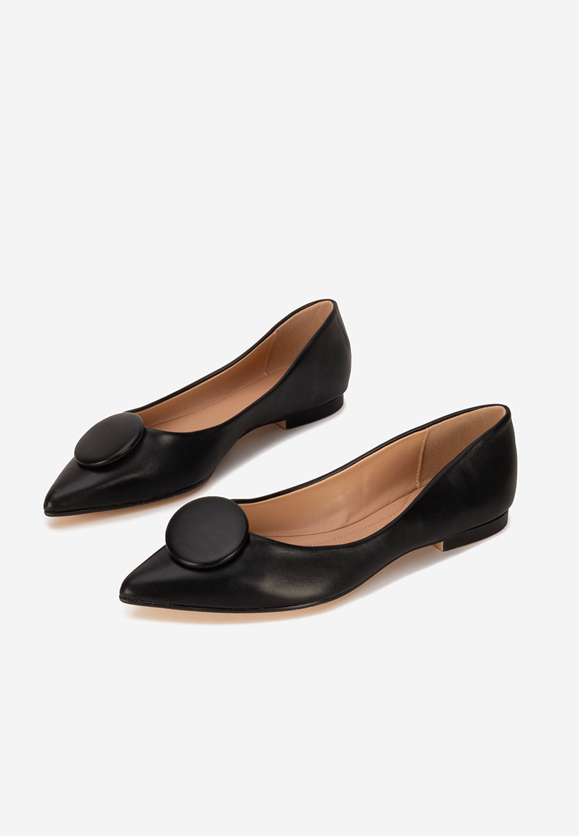 Ballerines à bout pointu noirs Delaia
