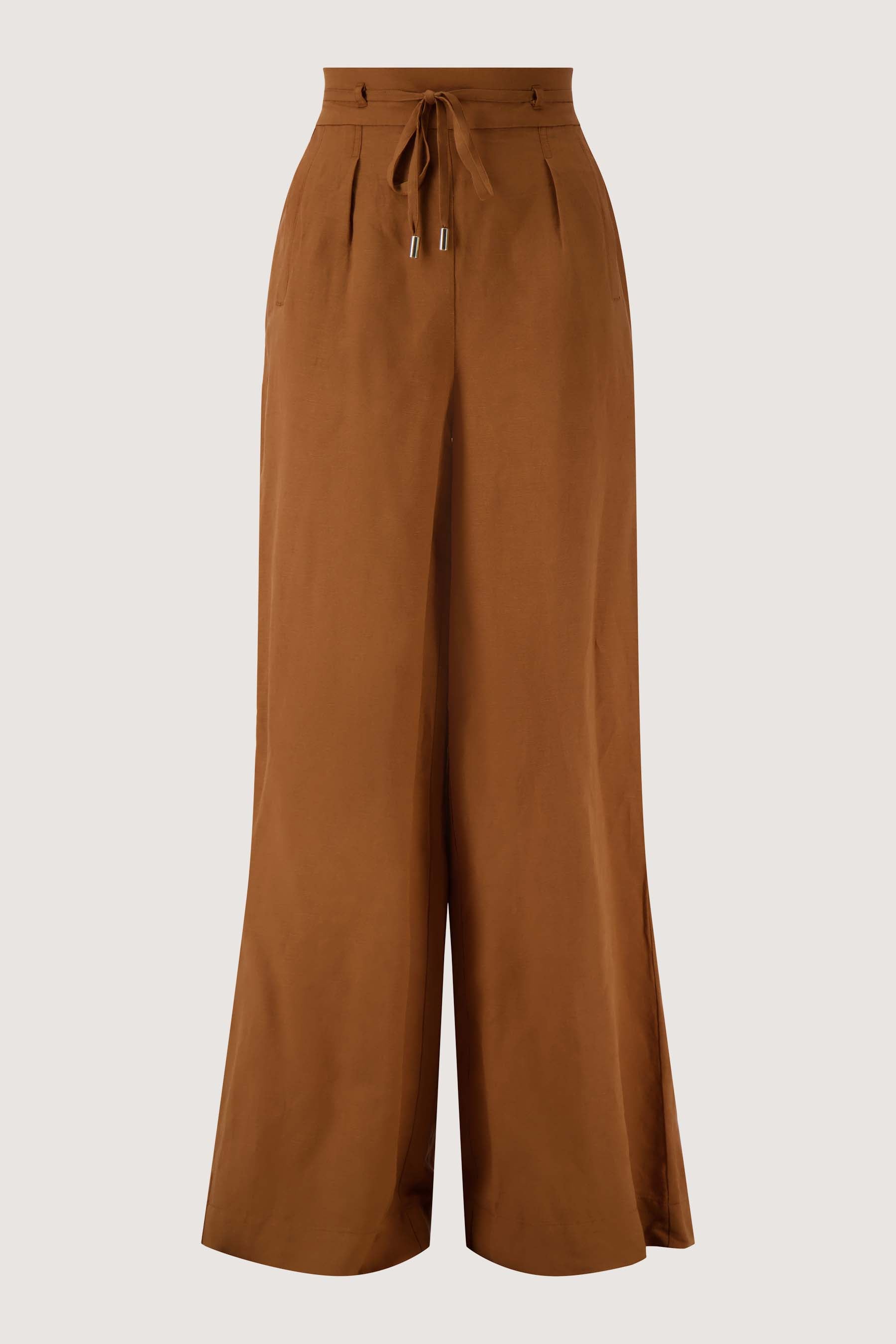 linnen broek met riempje