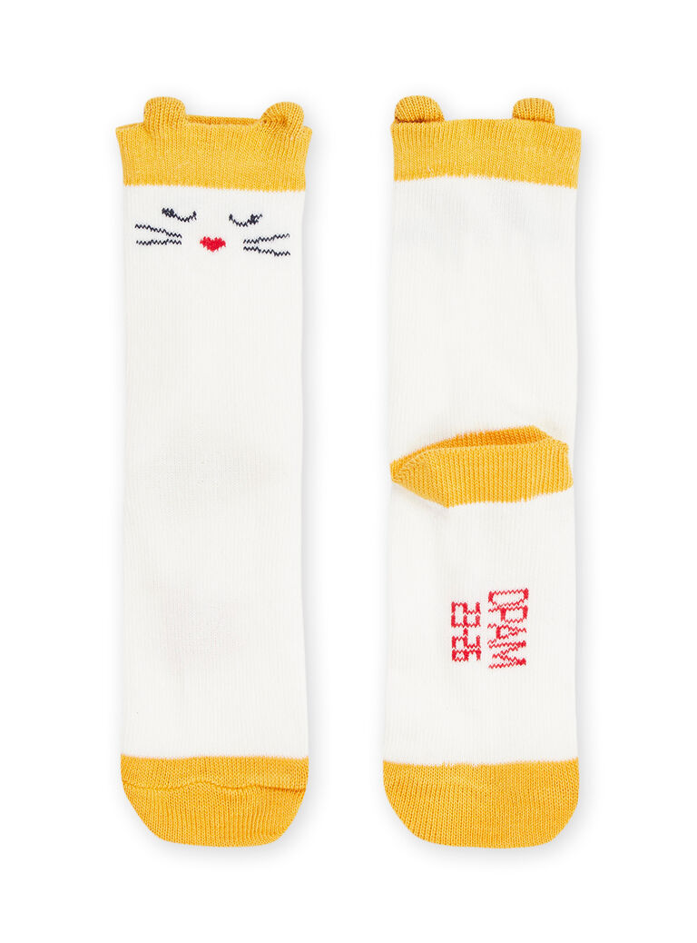 Chaussettes écrues à animation oreilles de chat 3D