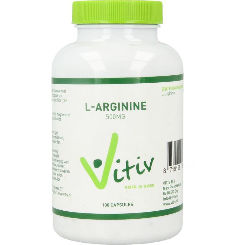 Vitiv L-arginine 500 MG 100 Capsules