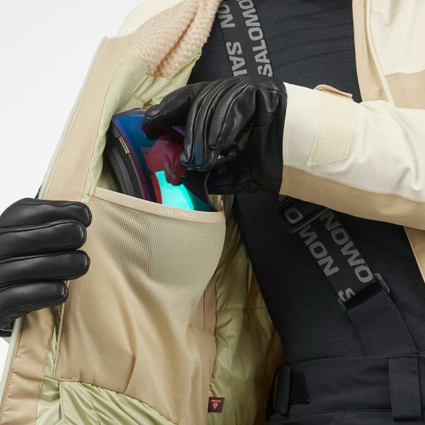 Veste de ski SALOMON BRILLIANT JACKET W SAFARI/VANILLA ICE