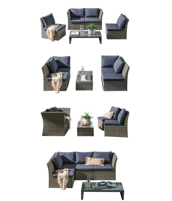 Dehner Geflecht-Lounge Rom, 4-teilig