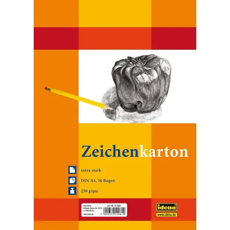 Idena Zeichenkarton A4, 50 Bogen, 250g/qm