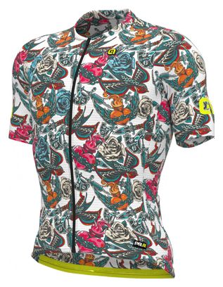 Maillot Manches Courtes Alé Tattoo Blanc