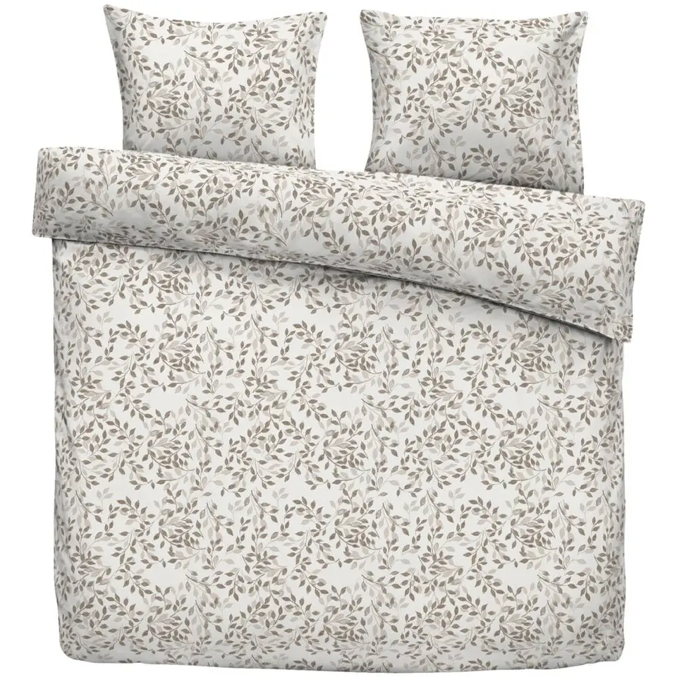 Dekbedovertrek Aline - wit/taupe - 240x200/220 cm