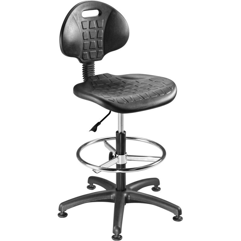 Chaises Tech - Pro noir haut mécanisme standard avec repose-pieds et patins