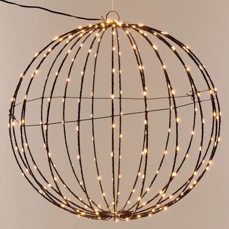 Lichtbol - Metaal met timer - Warm licht - 40 cm - Kerstversiering