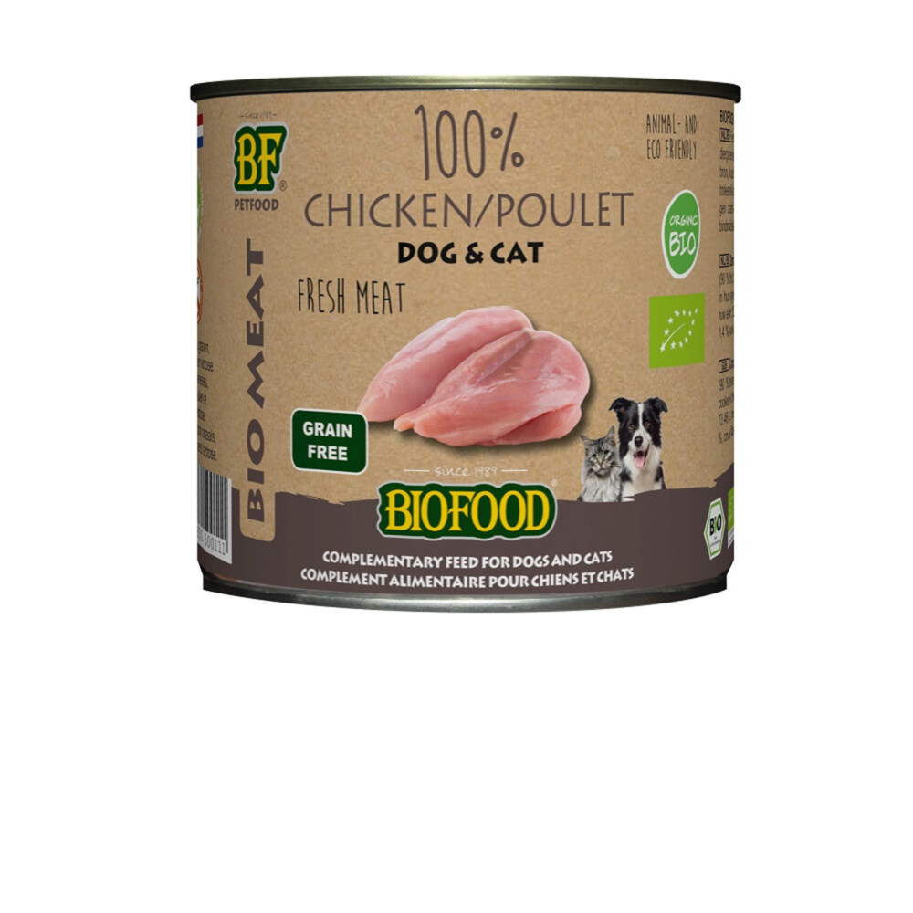 BF Petfood Biofood Organic Hond en Kat 100% Kip200 gr