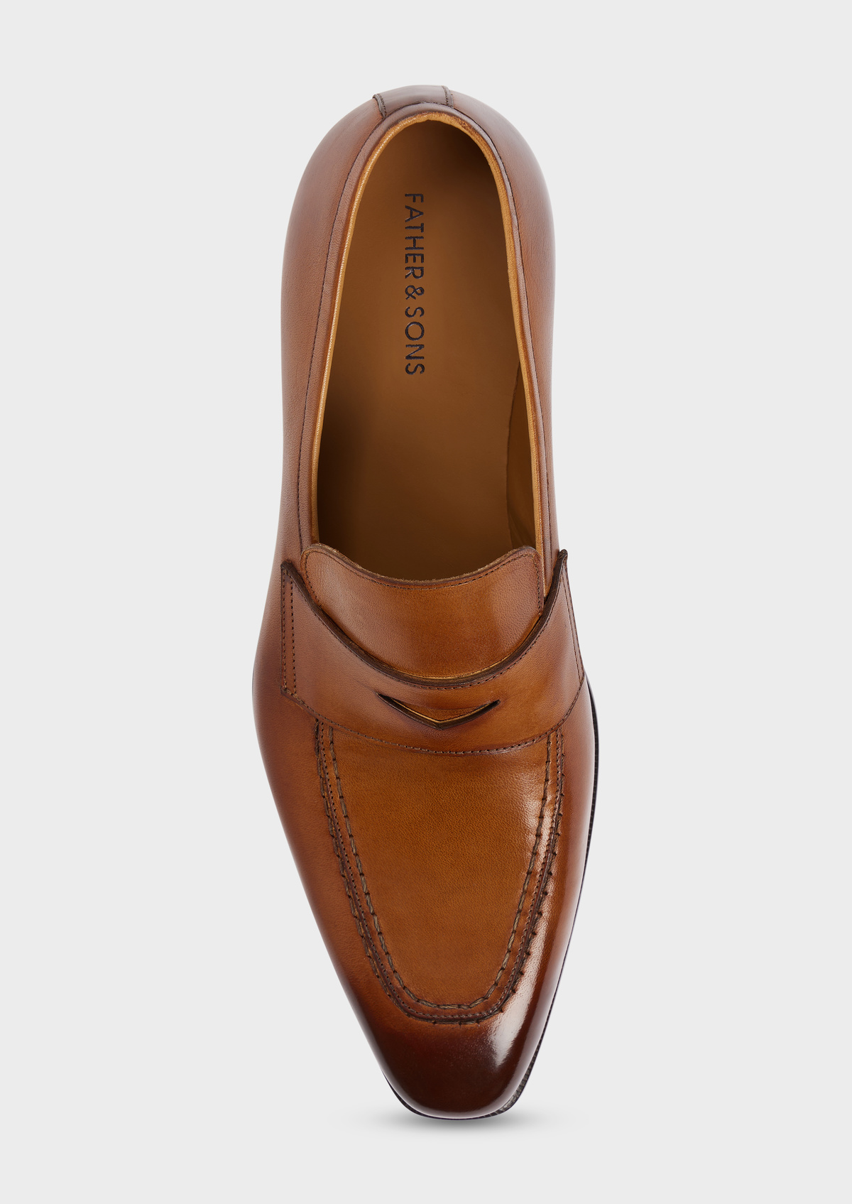 Mocassins en cuir lisse cognac