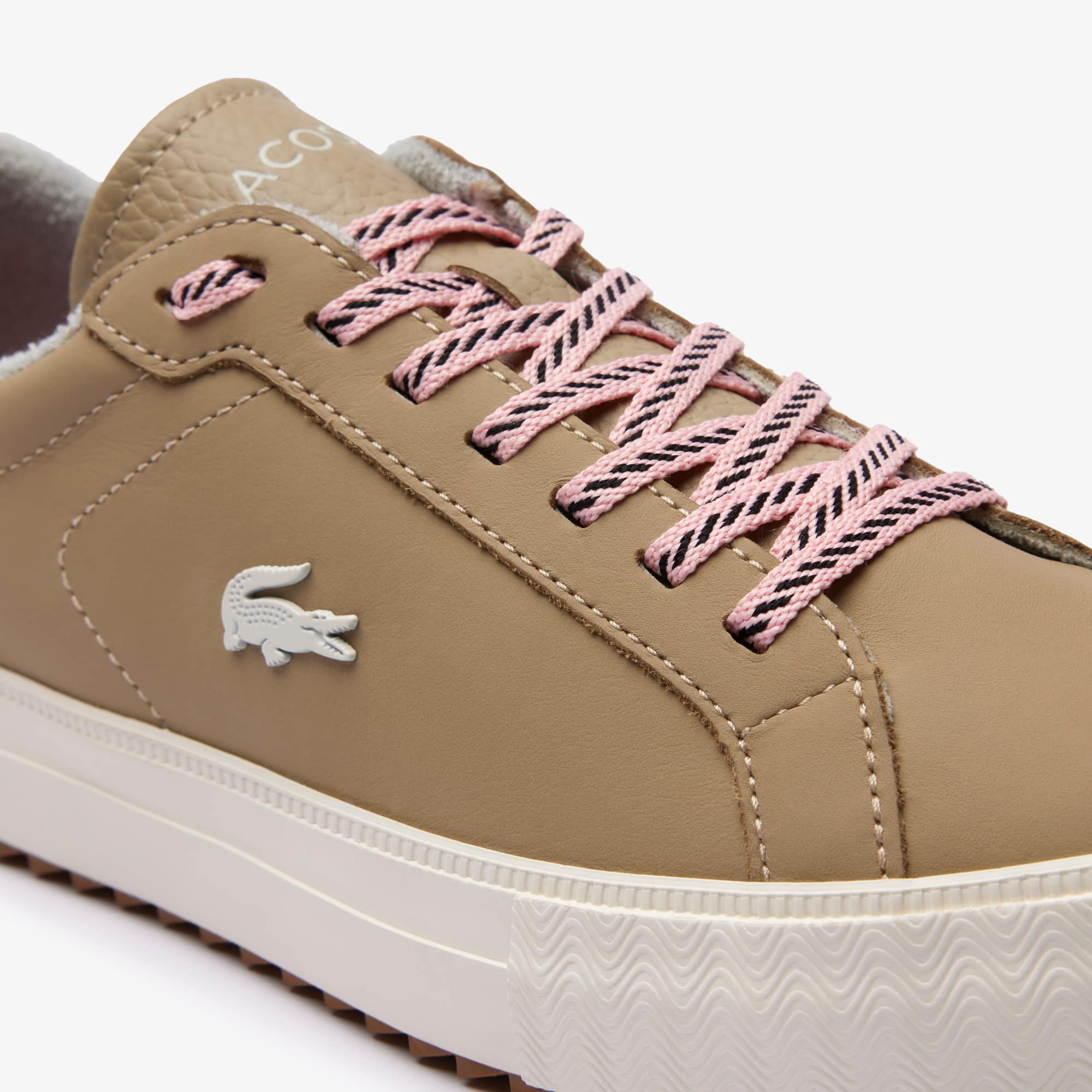 Sneakers Outdoor Powercourt Winter femme en cuir Outdoor - Beige - Lacoste - Femme
