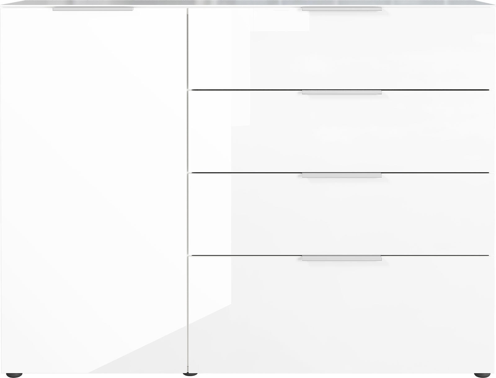 CASAVANTI Sideboard OAKLAND 134 x 102 cm Glas Weiß/Weiß