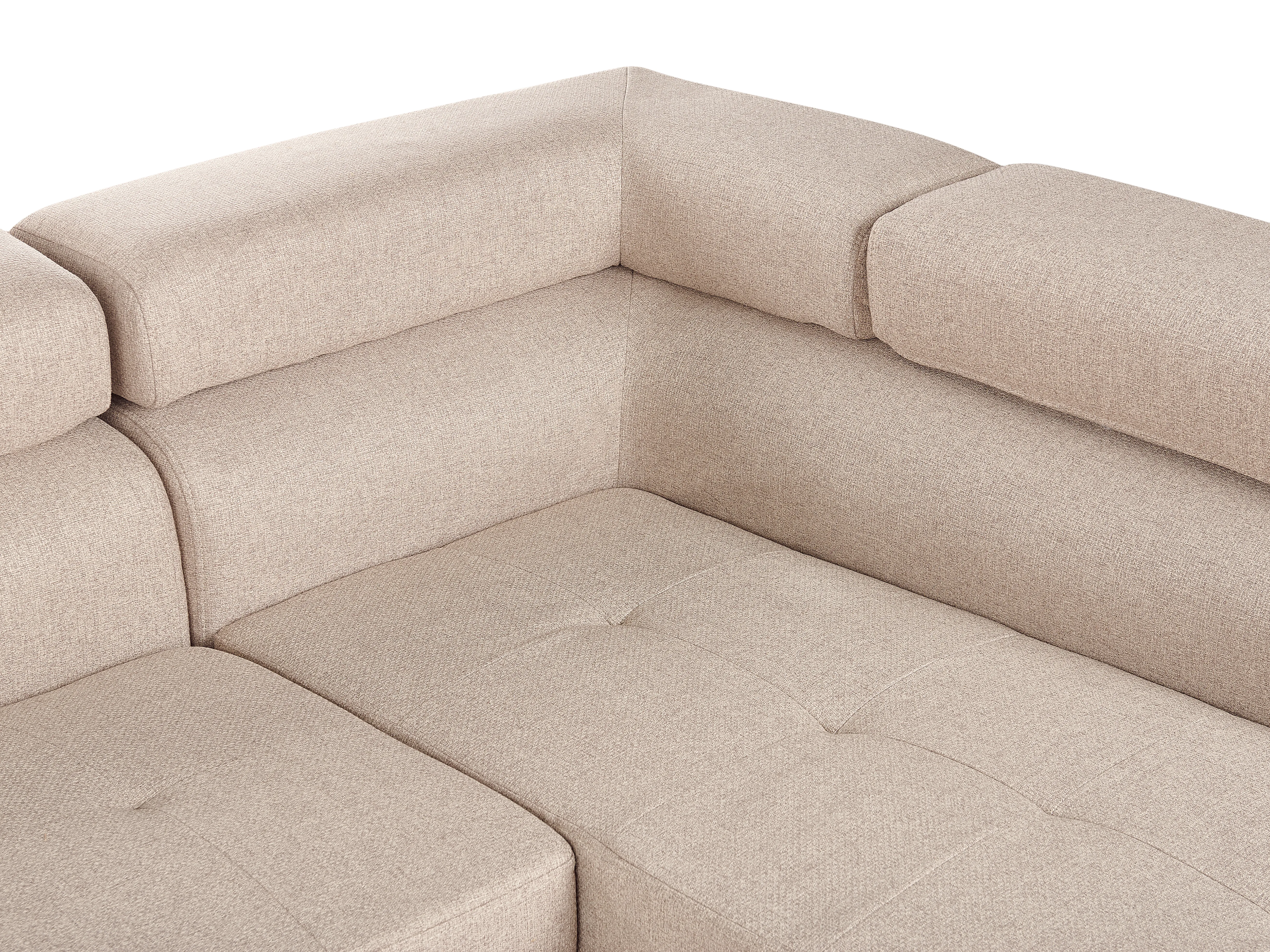 Hoekbank 5-zits NORREA Stof Beige linkszijdig