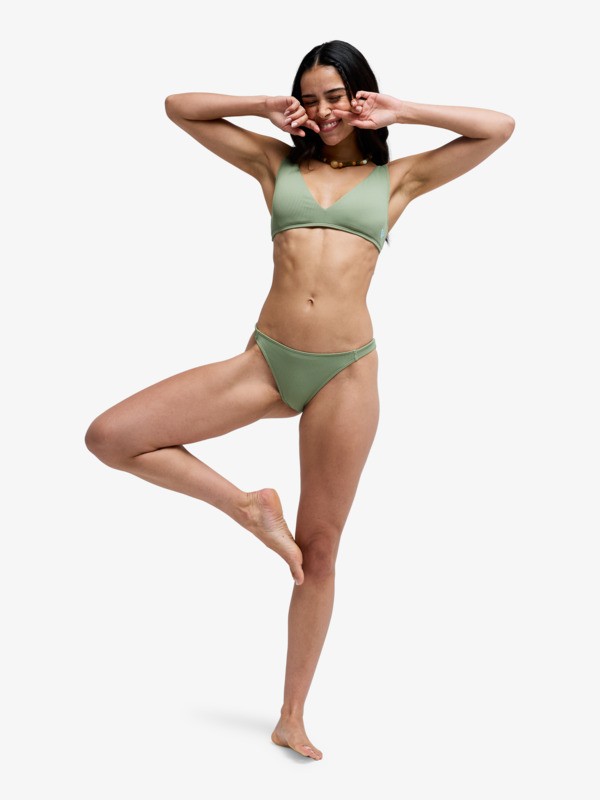 Roxy Love Cheeky Bas de bikini culotte brésilienne Vert Femme