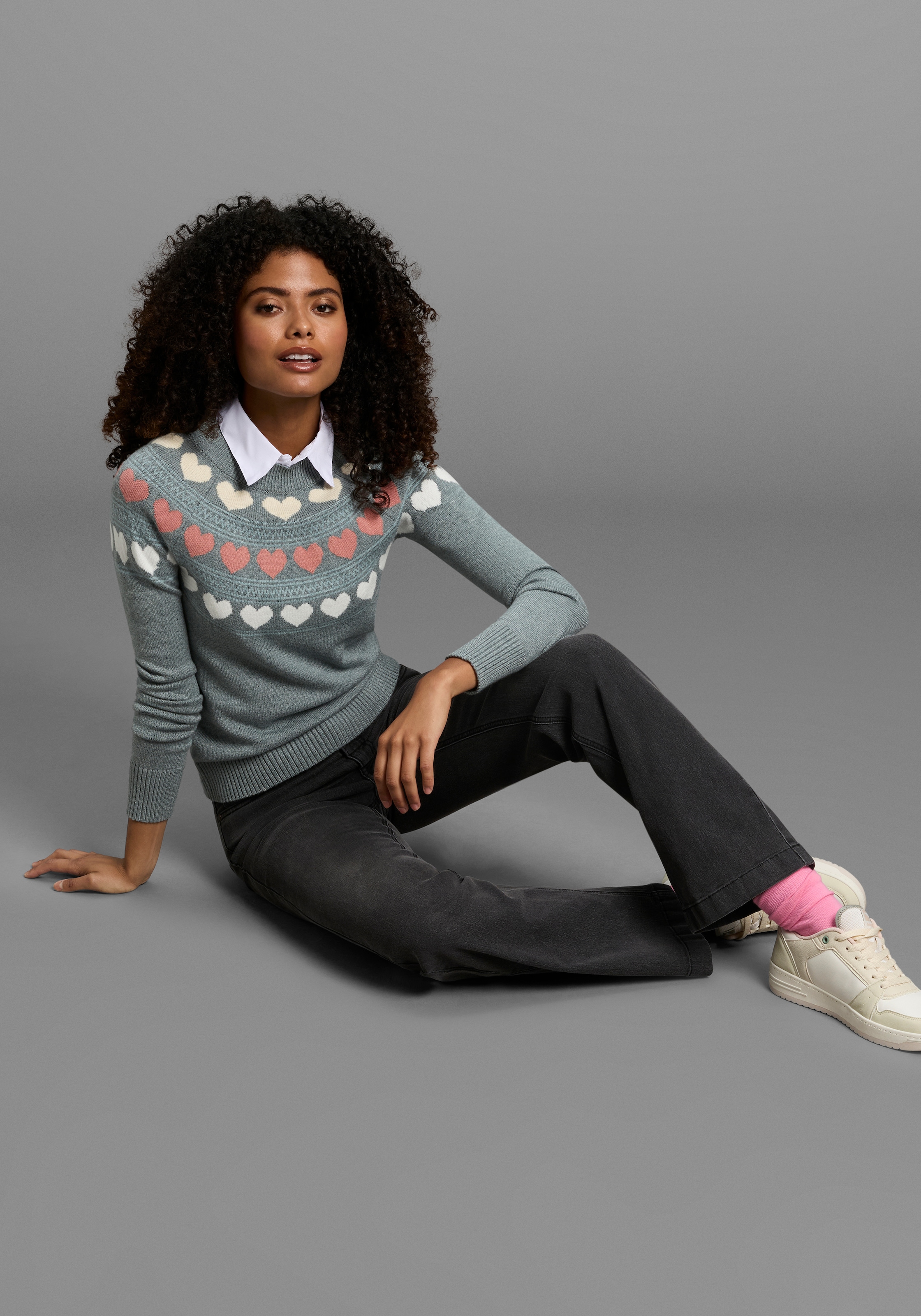KangaROOS Norwegerpullover , mit Herzen