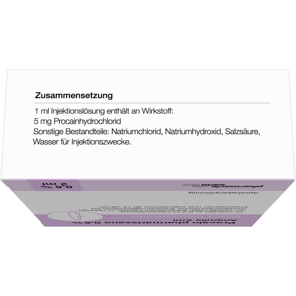 PROCAIN pharmarissano 0,5% Inj.-Lsg.Ampullen 2 ml