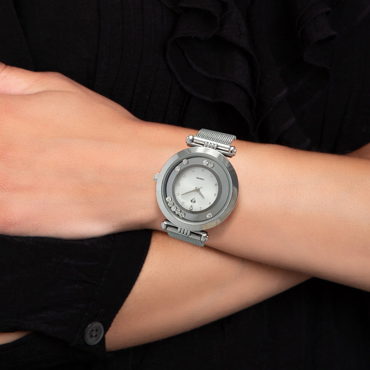 Montre Ludivine élégante SC Crystal ornée d'un véritable diamant