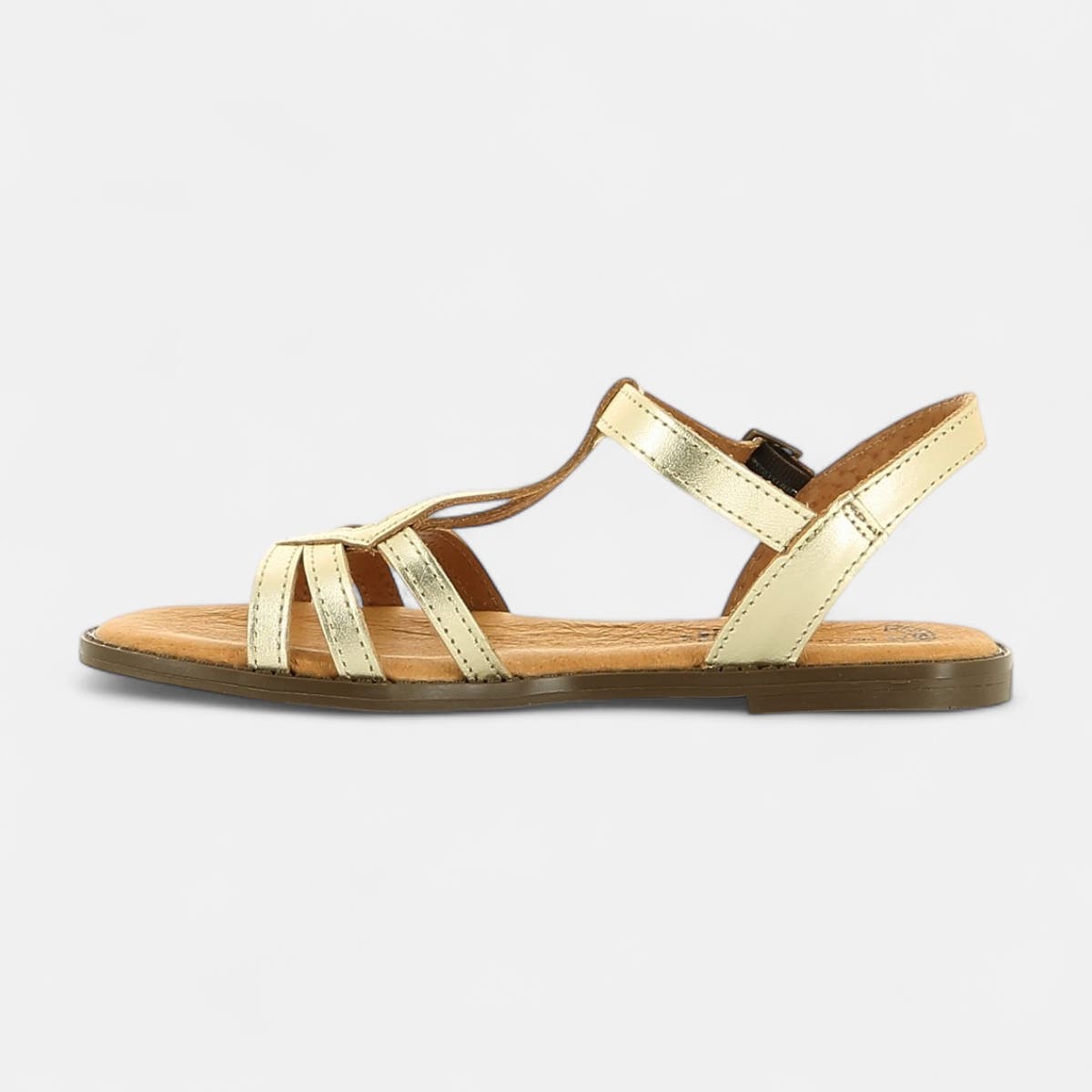 Nu-pieds Femme en cuir or