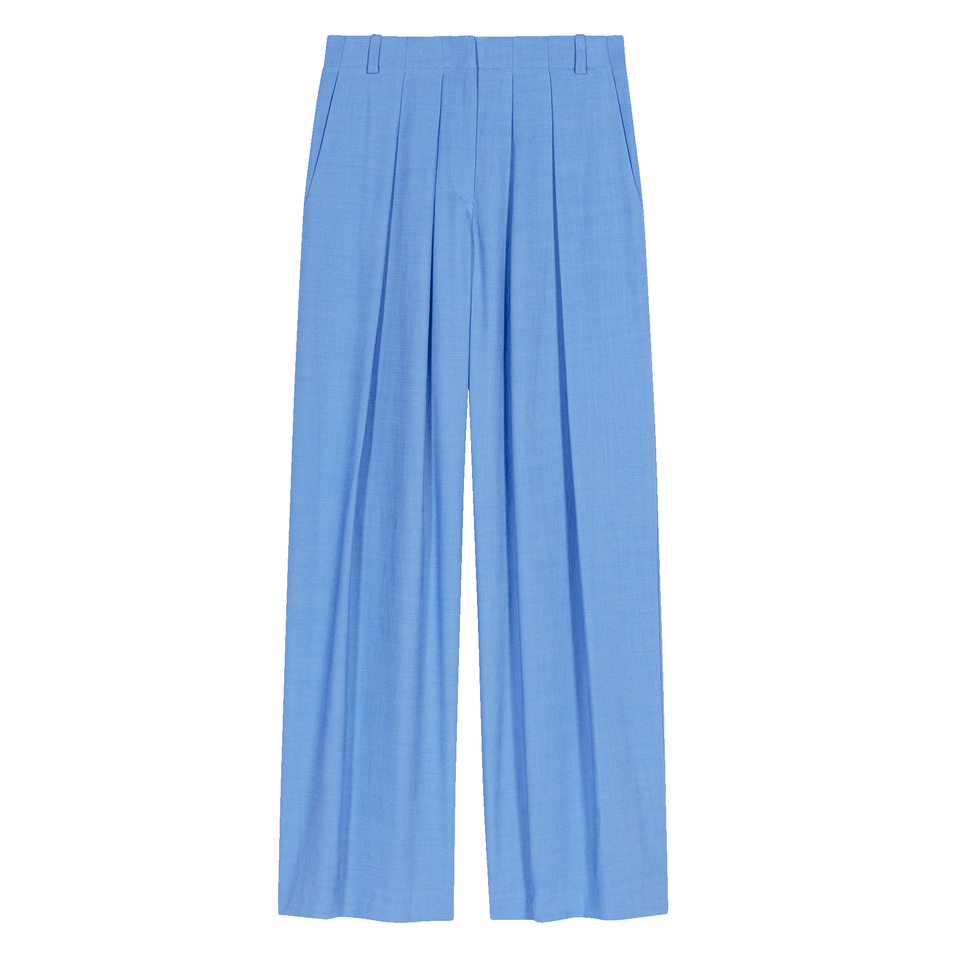 Pantalon large taille haute | Bleu