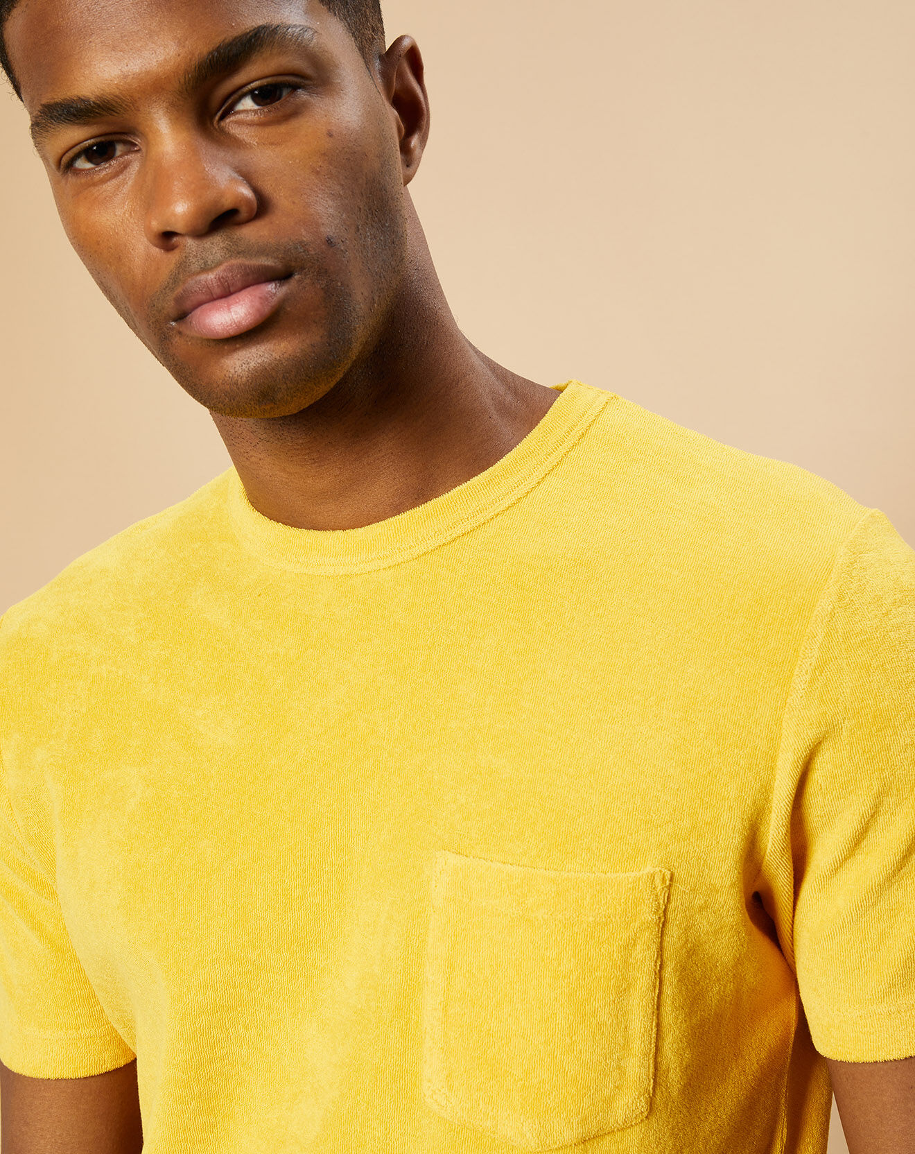 Hartford T-Shirt en éponge Pocket Crew jaune