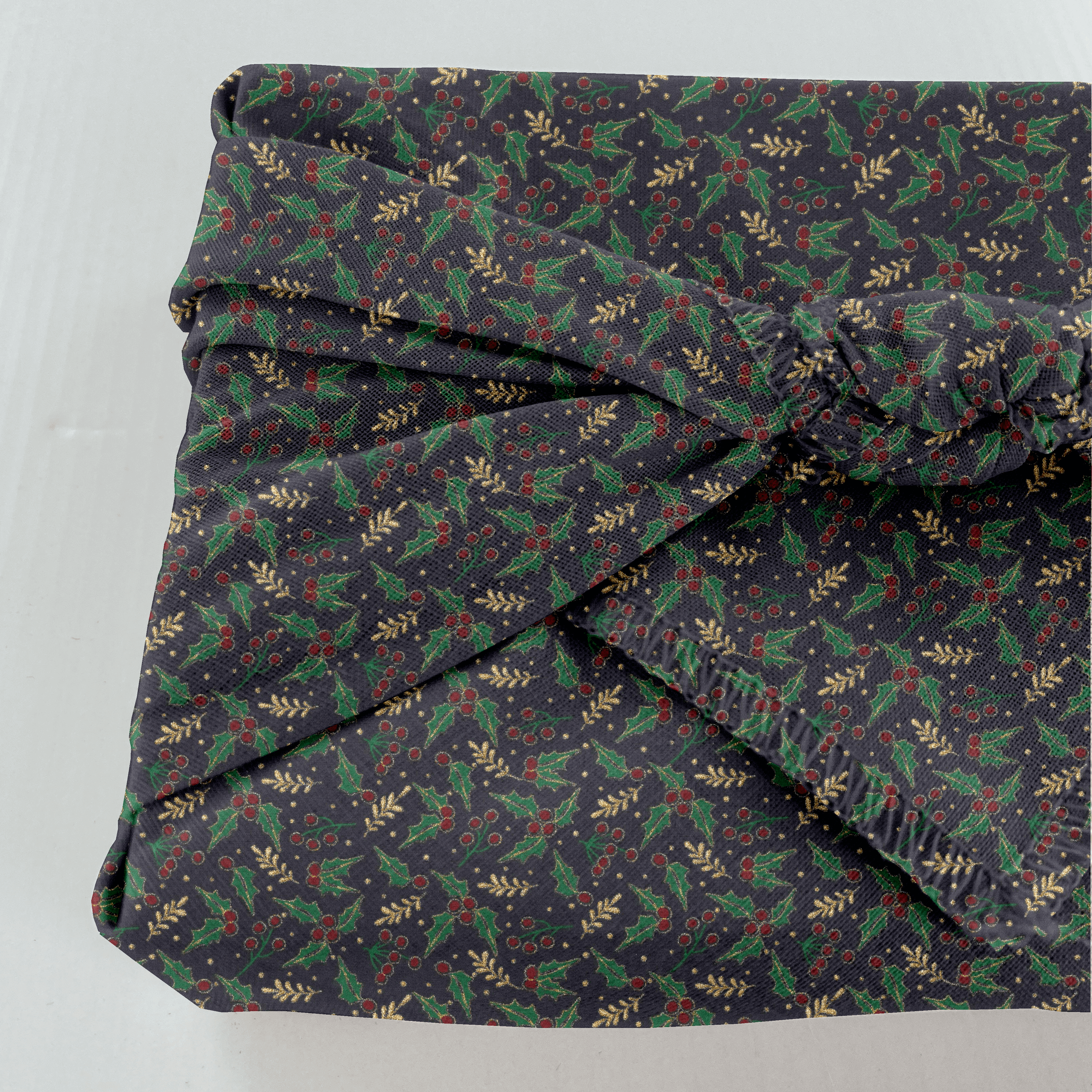 Furoshiki Moyen 48 X 48 Cm Ex2350 Houx Marine