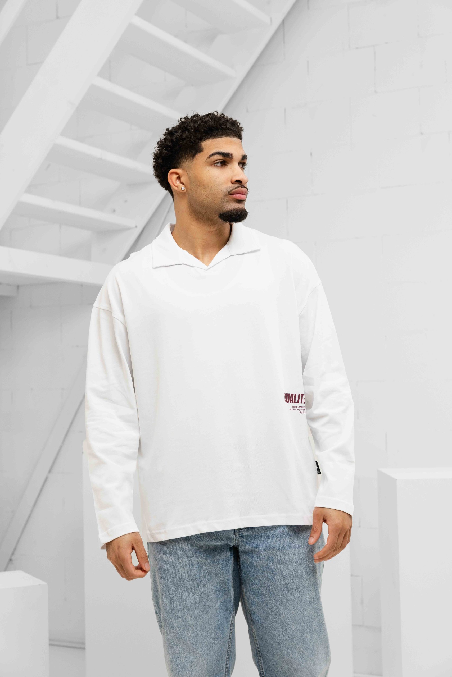 Equalite Elia Longsleeve Polo Heren Wit
