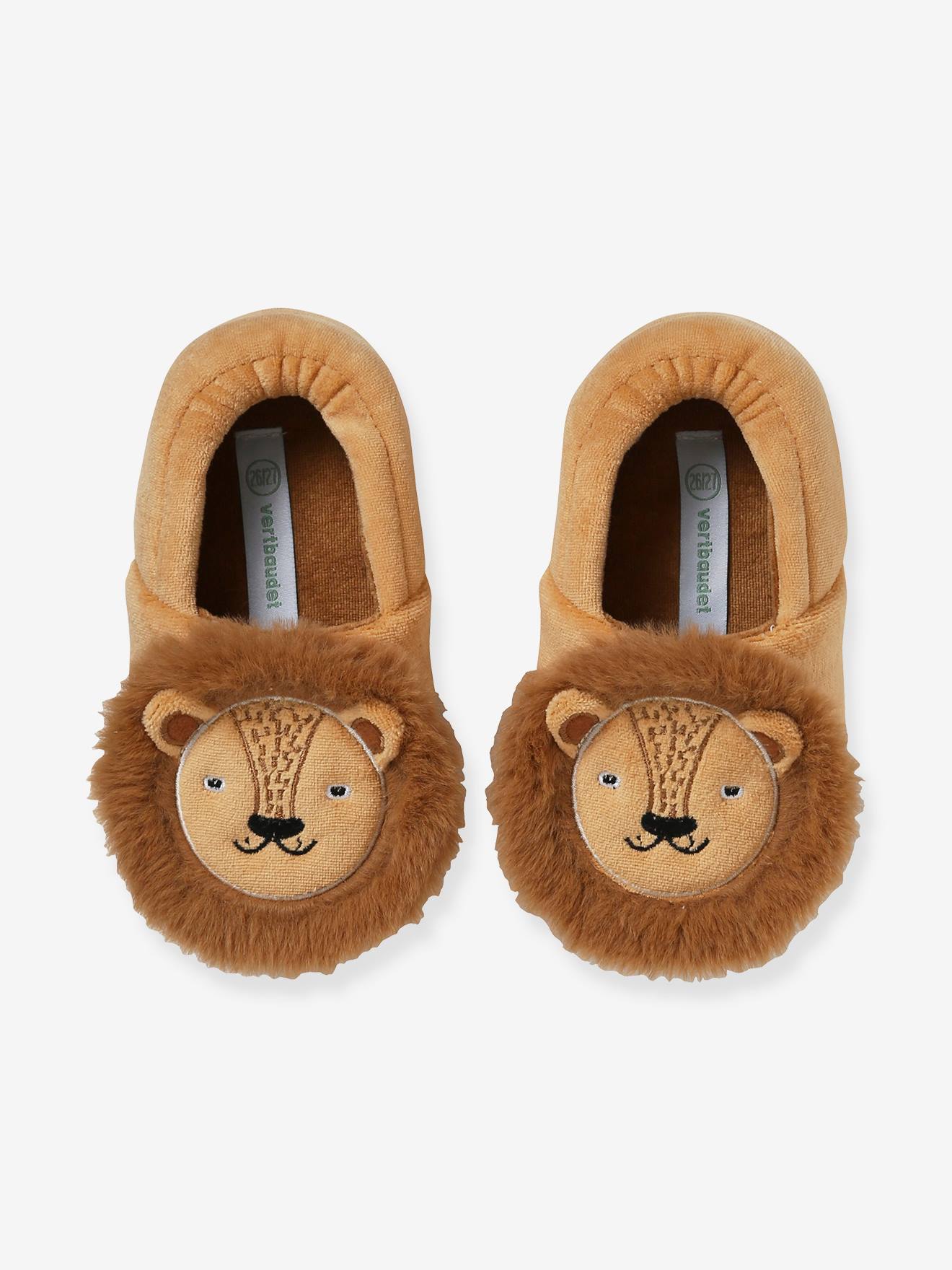 Pantufas infantis com forro de veludo 