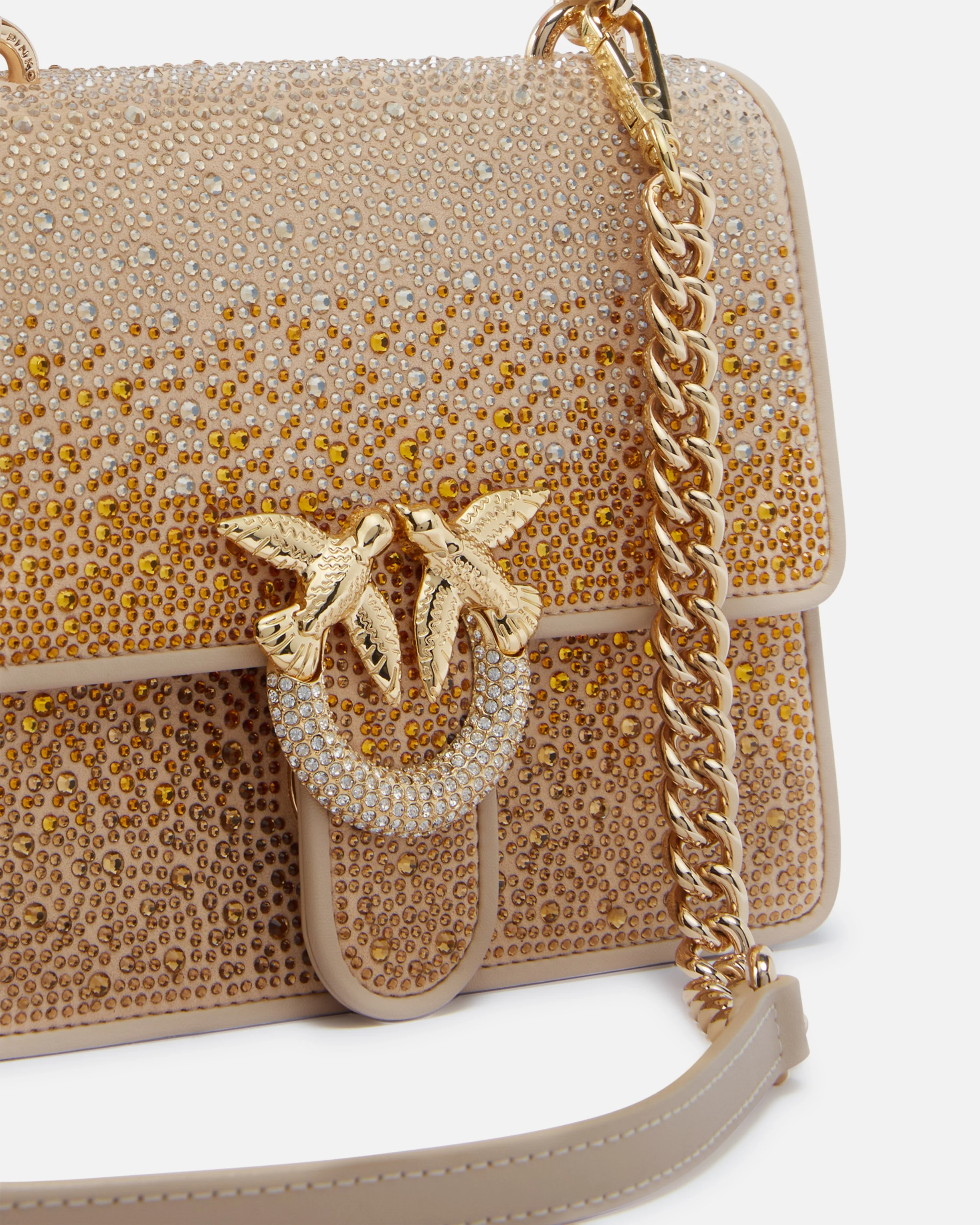 Mini love bag handbag with shaded rhinestones | Doré