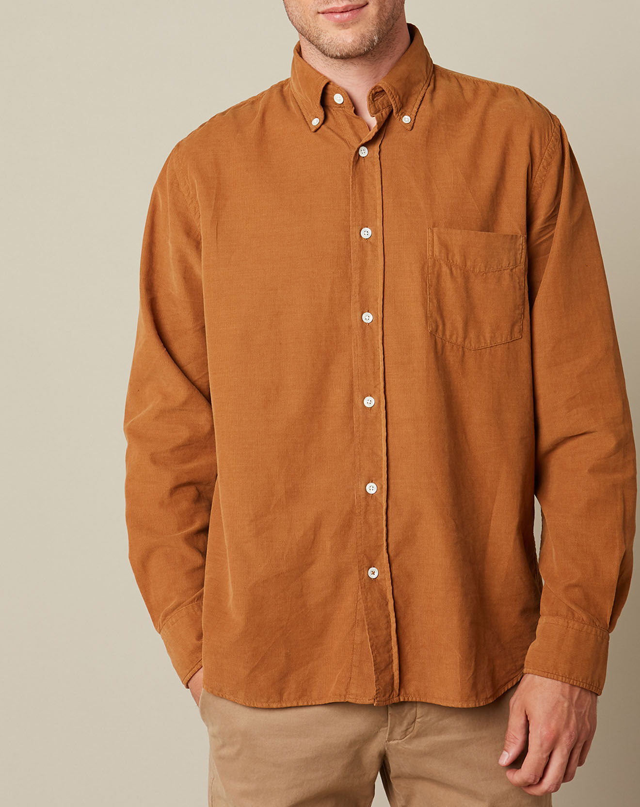 Hartford Chemise en Velours côtelé Regular Pal Pat camel