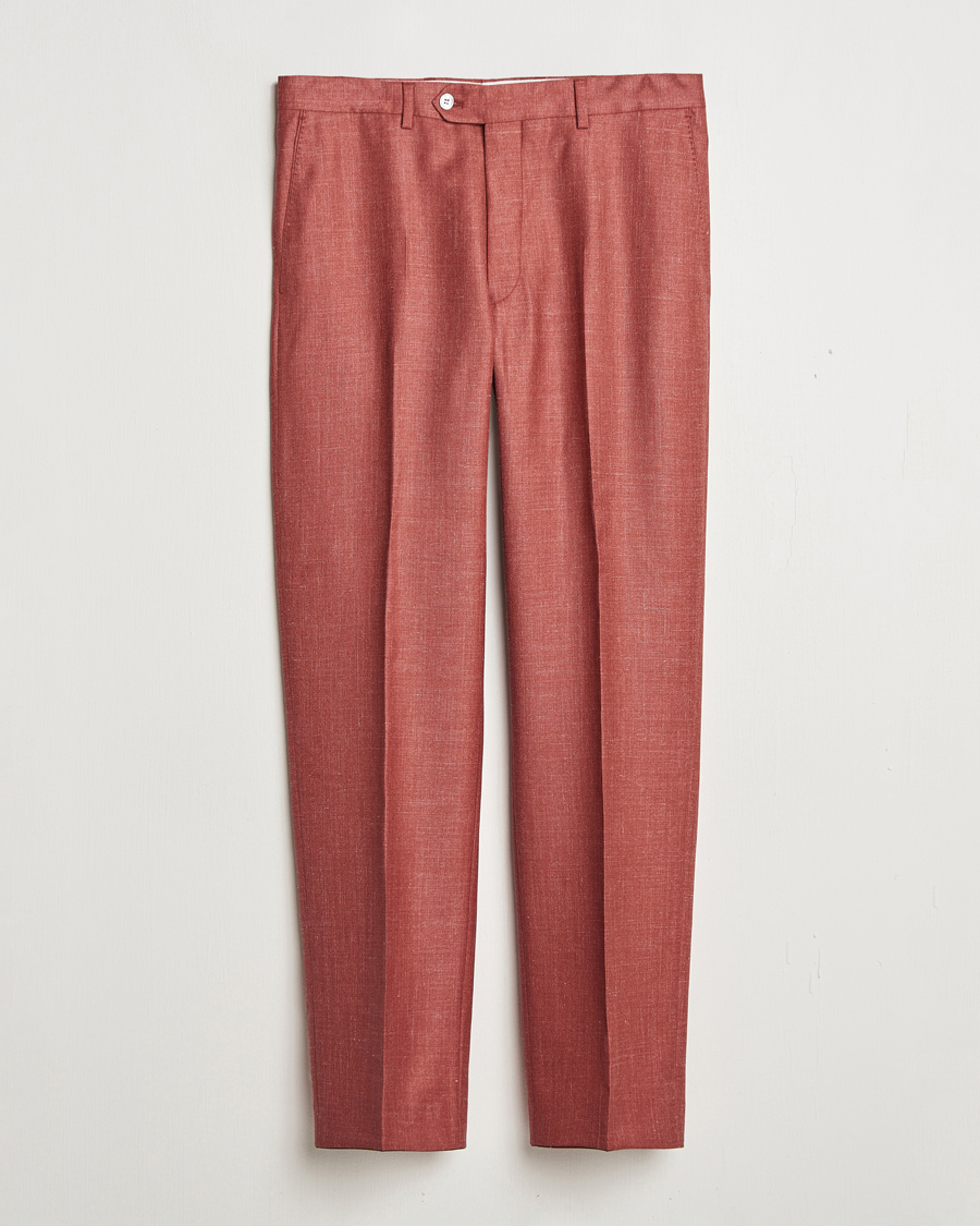 Oscar Jacobson Del S Wool/Silk/Linen Trousers Red