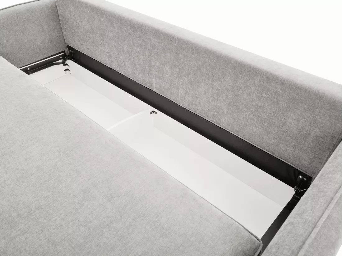 Canapé 3 places convertible en tissu gris avec assise à mémoire de forme TORNOLO